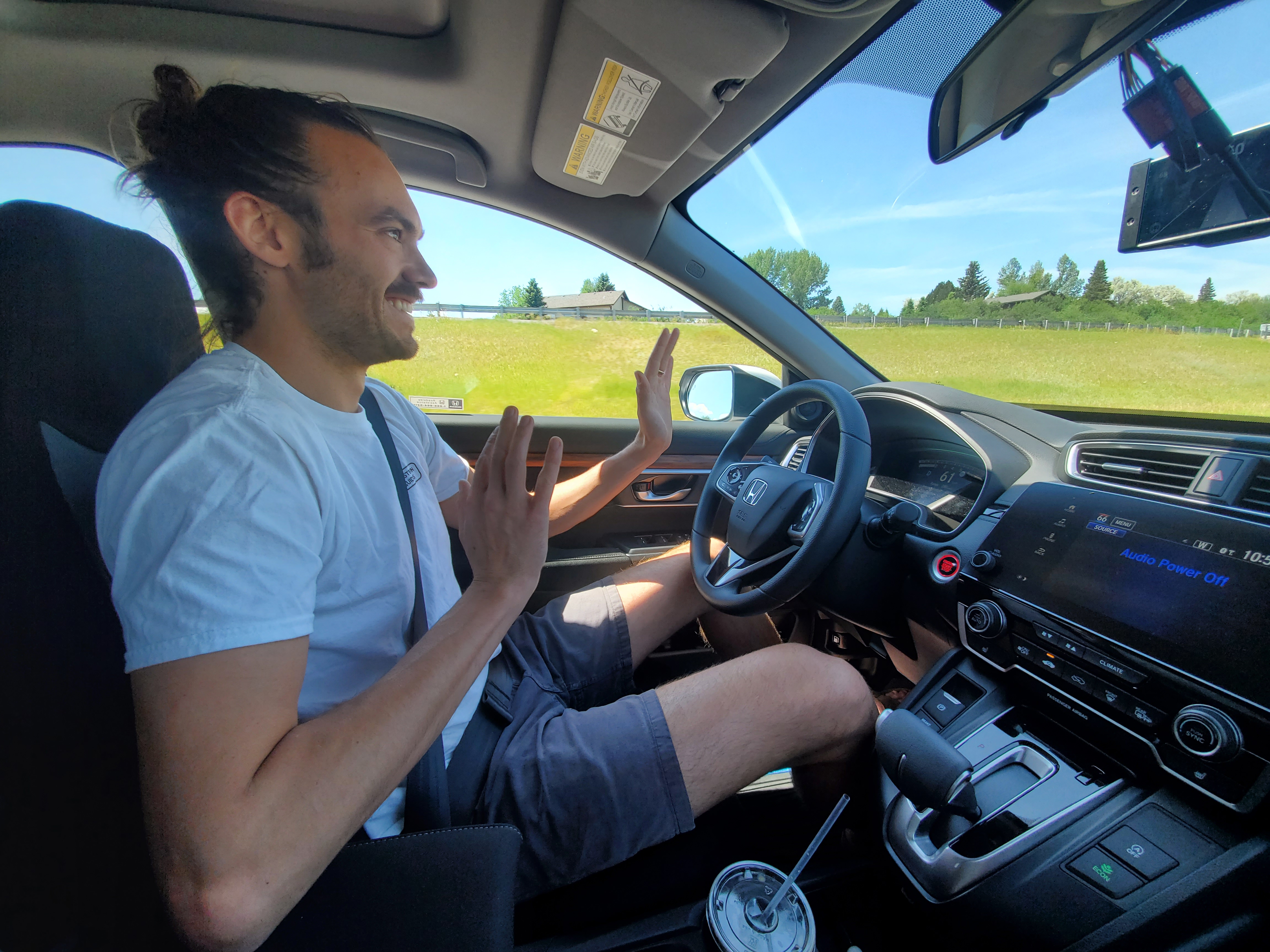 My friend Ben experiencing self driving for the first time.