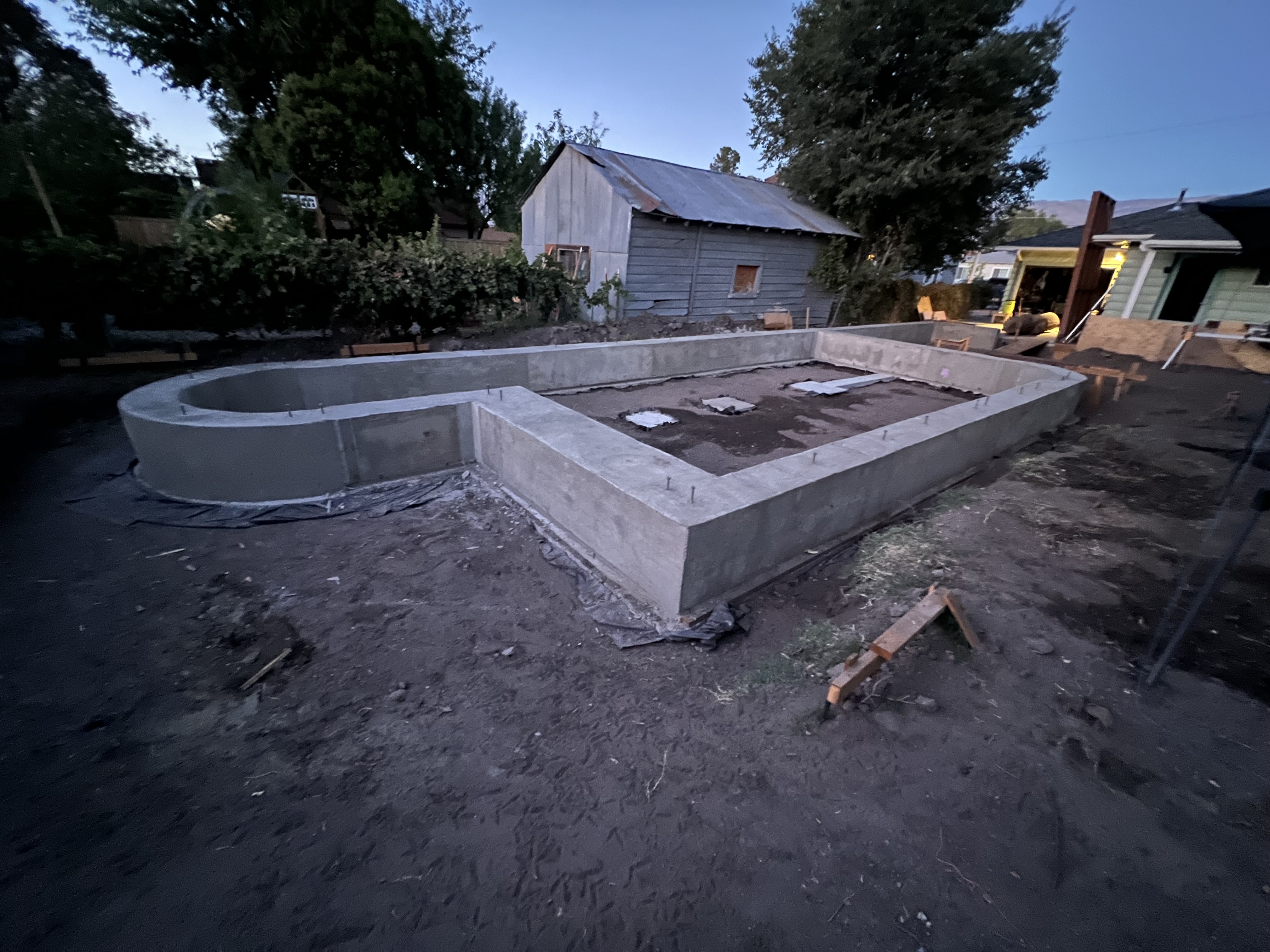 Foundation. (see Concrete post).