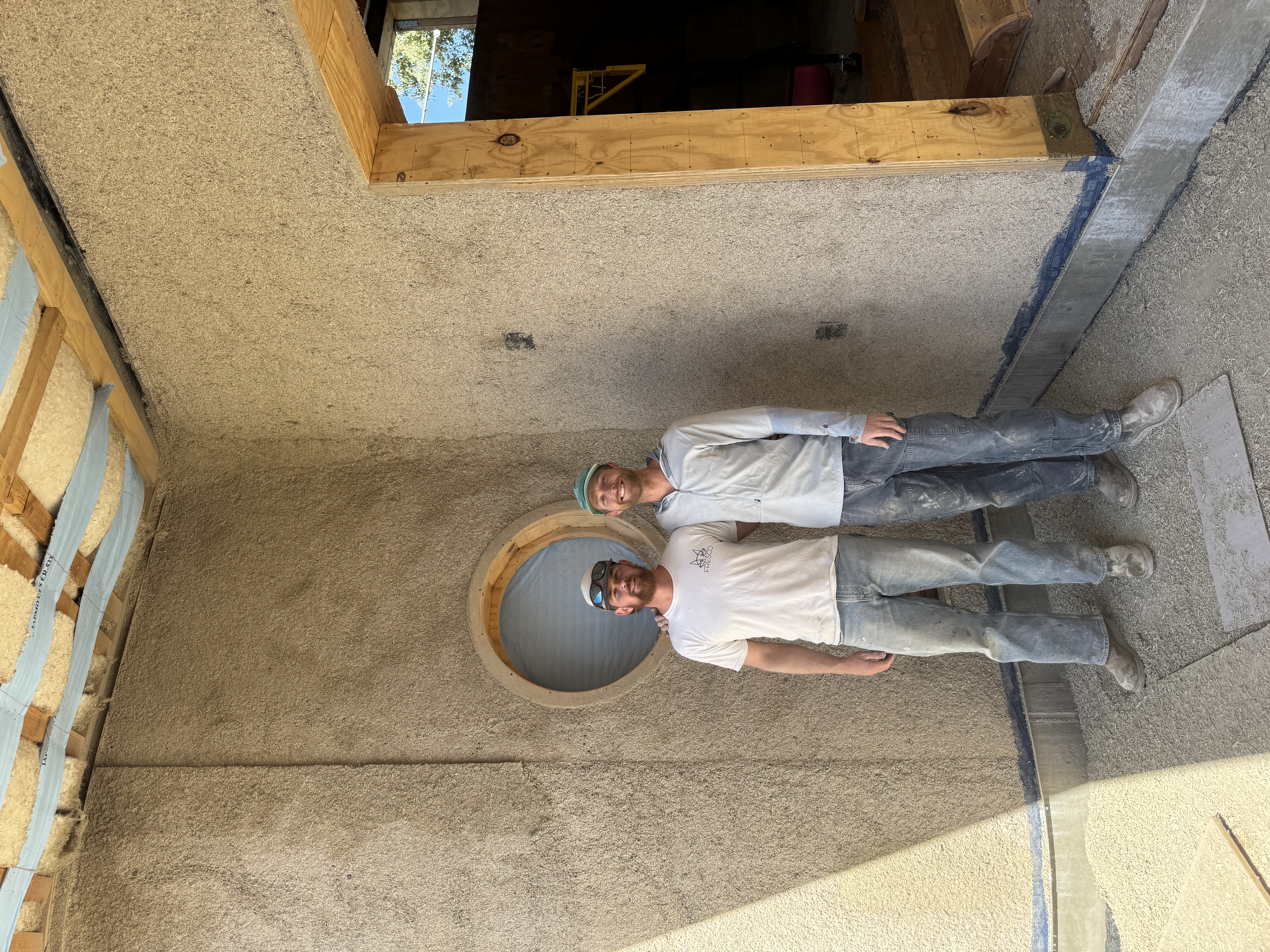 Dylan and I after Spray Applying HempCrete.